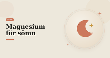 Illustration av måne och stjärna – artikel om magnesium för sömn och varför många tar det på kvällen.