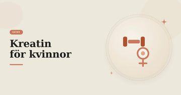 Illustration av hantel och venussymbol – guide om kreatin för kvinnor.
