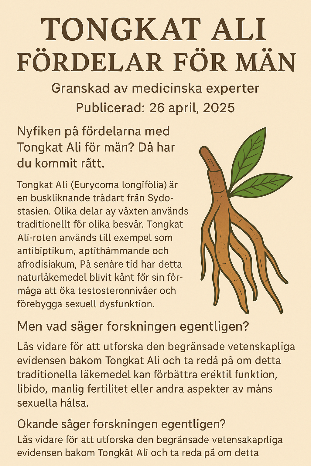 tongkat ali fördelar
