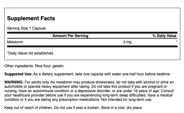 Melatonin 3 mg Swanson 60 tabletter Swanson