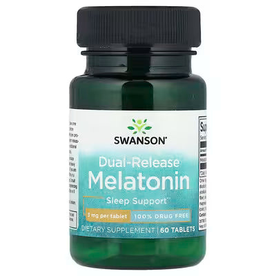 Melatonin 3 mg Swanson Dual-Release 60 tabletter